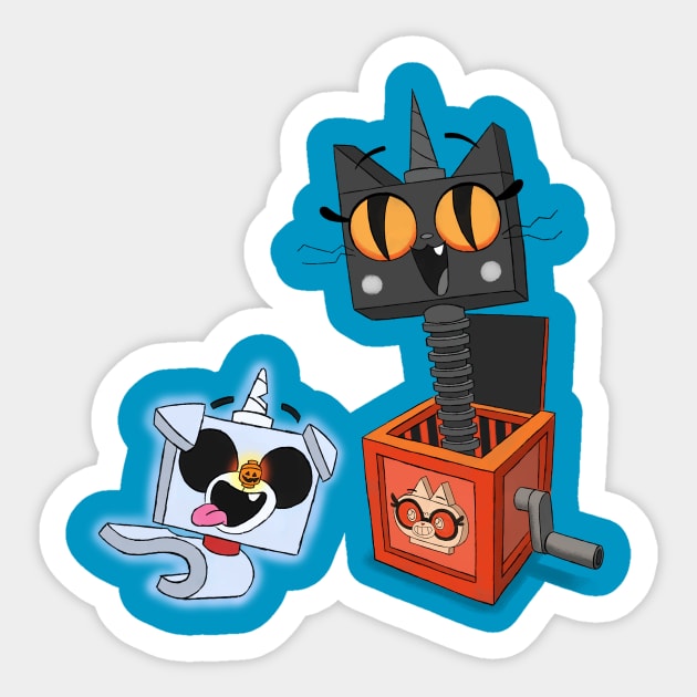 Kitty-in-a-Box with Prince Zerocorn Sticker by KenTurner82